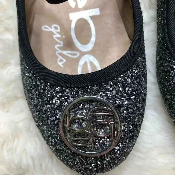 Bebe Toddler Glitter Flats Black Size 8 - Picture 10 of 16